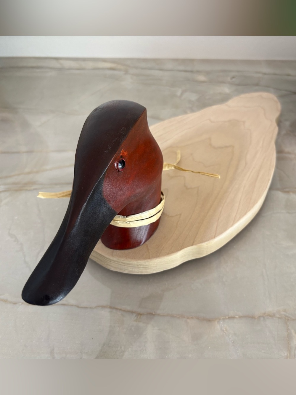 Roger Moore 2023 Canvasback Duck Signed Poplar Wood Folk Art Charcuterie Board